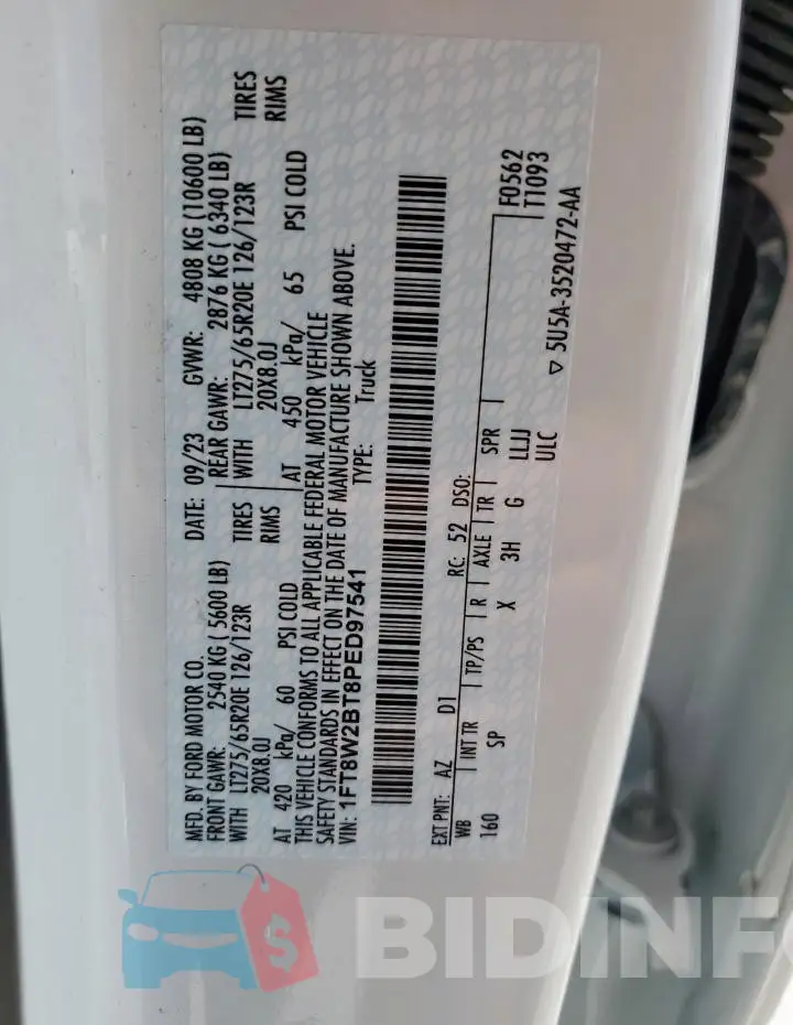 1FT8W2BT8PED97541 Photo# 12