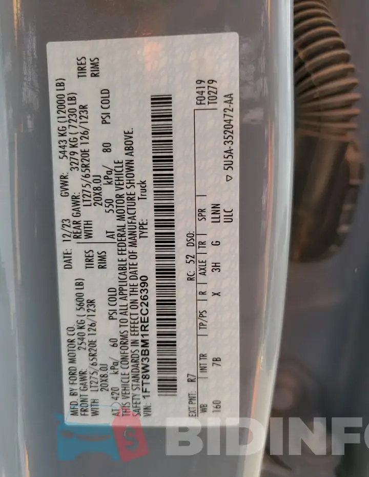 1FT8W3BM1REC26390 Photo# 13