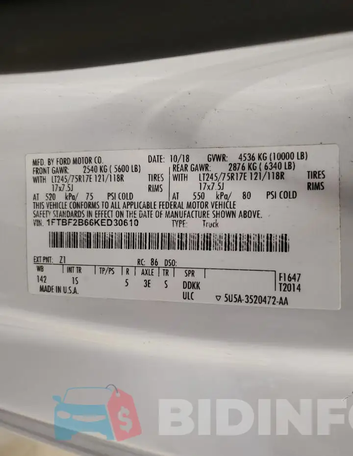 1FTBF2B66KED30610 Photo# 12