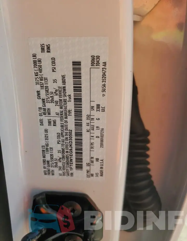 1FTEW1EG9JKD30502 Photo# 12