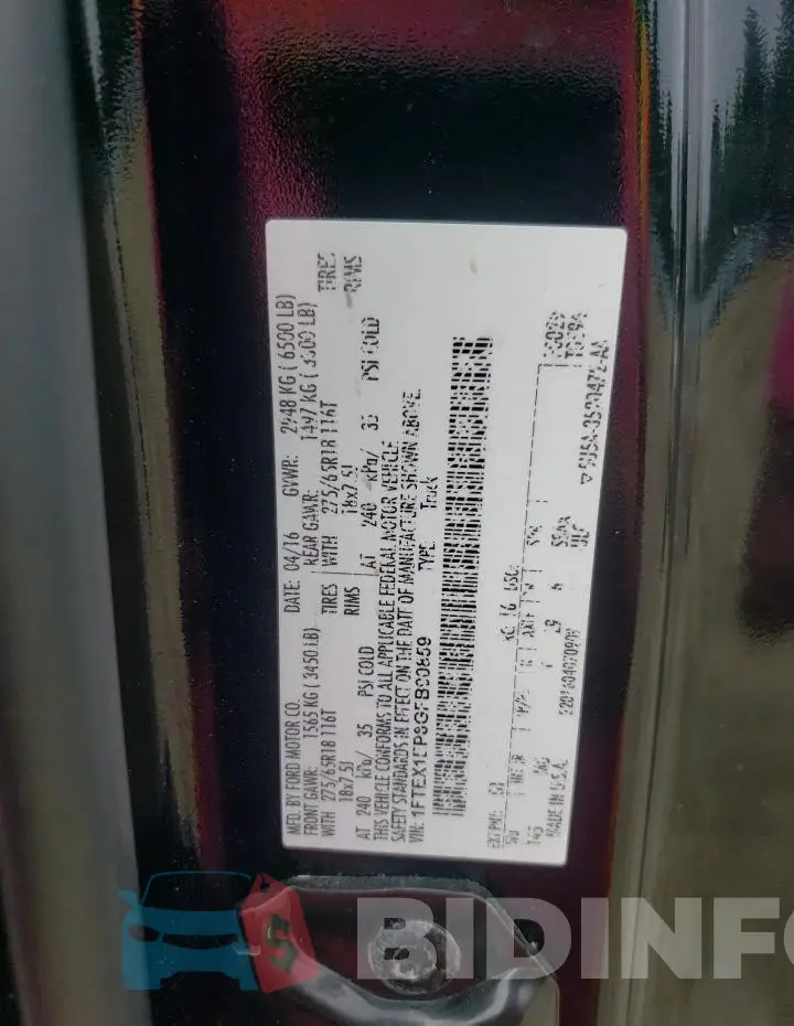 1FTEX1EP8GFB90859 Photo# 12