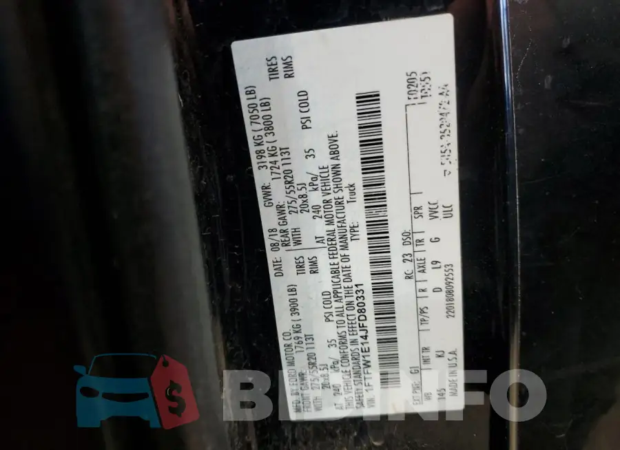 1FTFW1E14JFD80331 Photo# 12