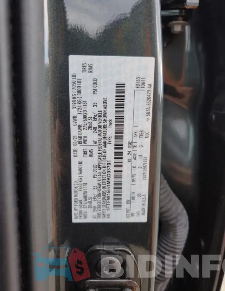 1FTFW1E51MKD93701 Photo# 12