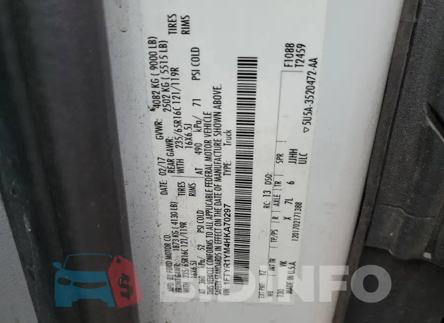 1FTYR1YM4HKA70297 Photo# 14