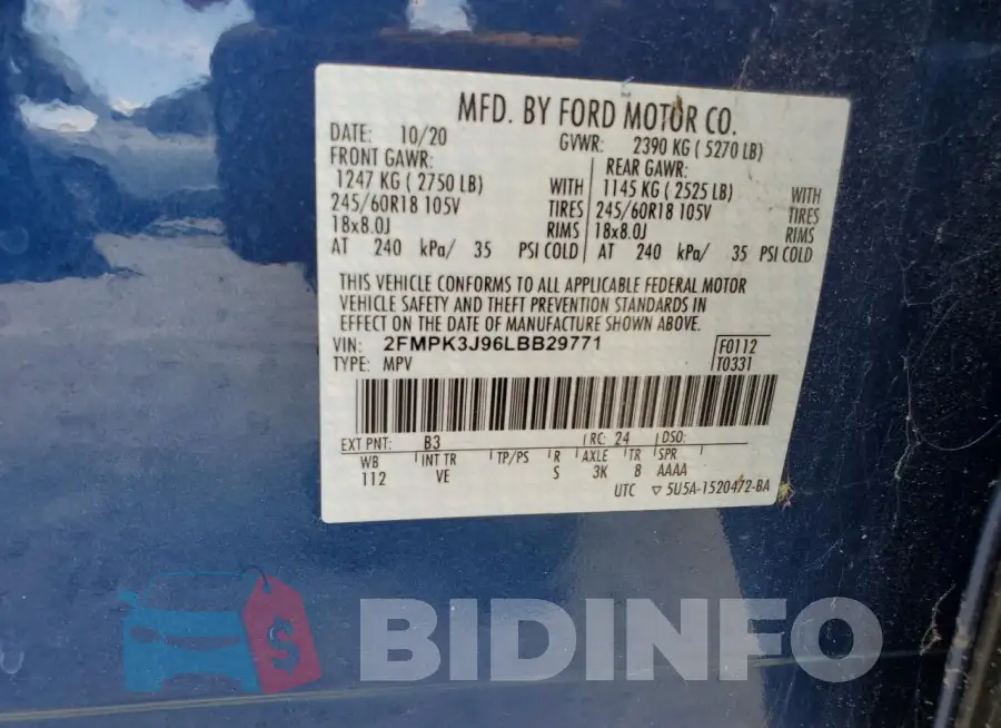 2FMPK3J96LBB29771 Photo# 13