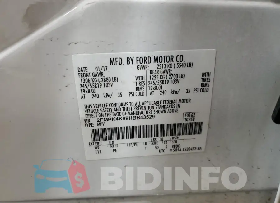 2FMPK4K99HBB43529 Photo# 14