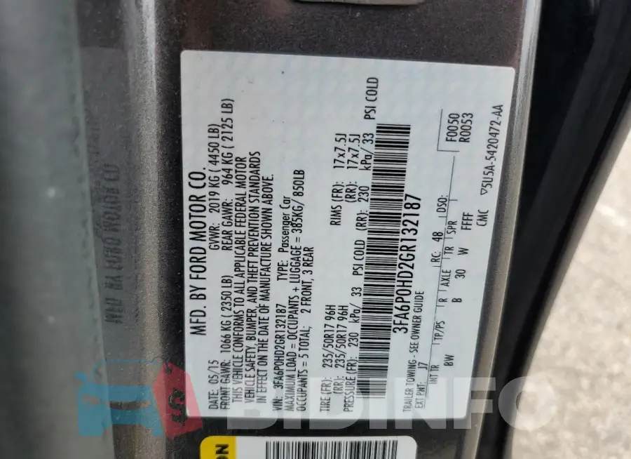 3FA6P0HD2GR132187 Photo# 12