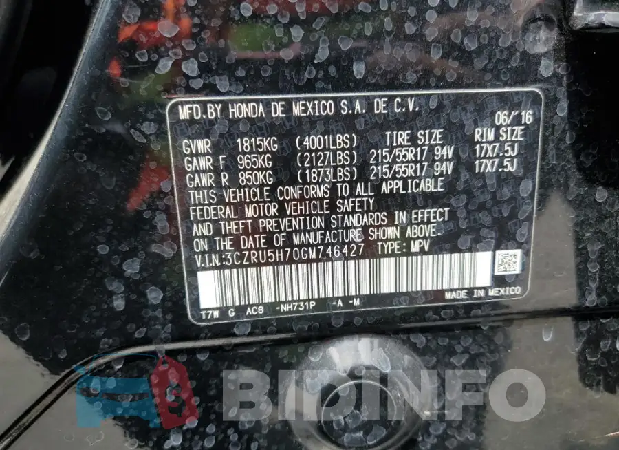 3CZRU5H70GM746427 Photo# 13