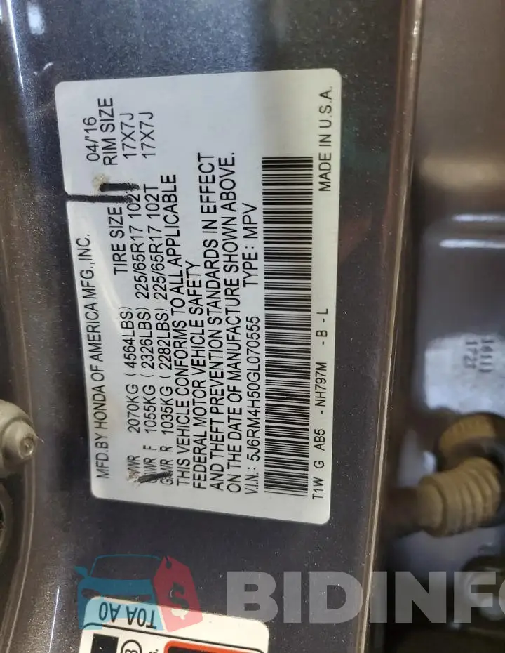 5J6RM4H50GL070555 Photo# 14