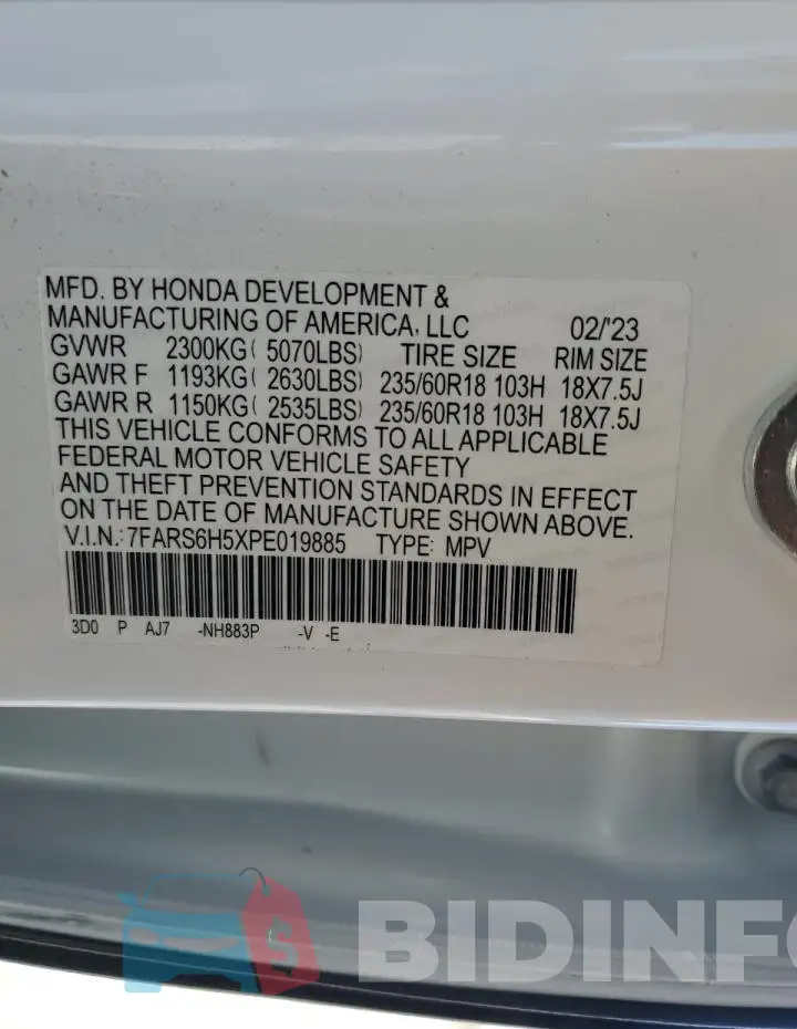 7FARS6H5XPE019885 Photo# 13