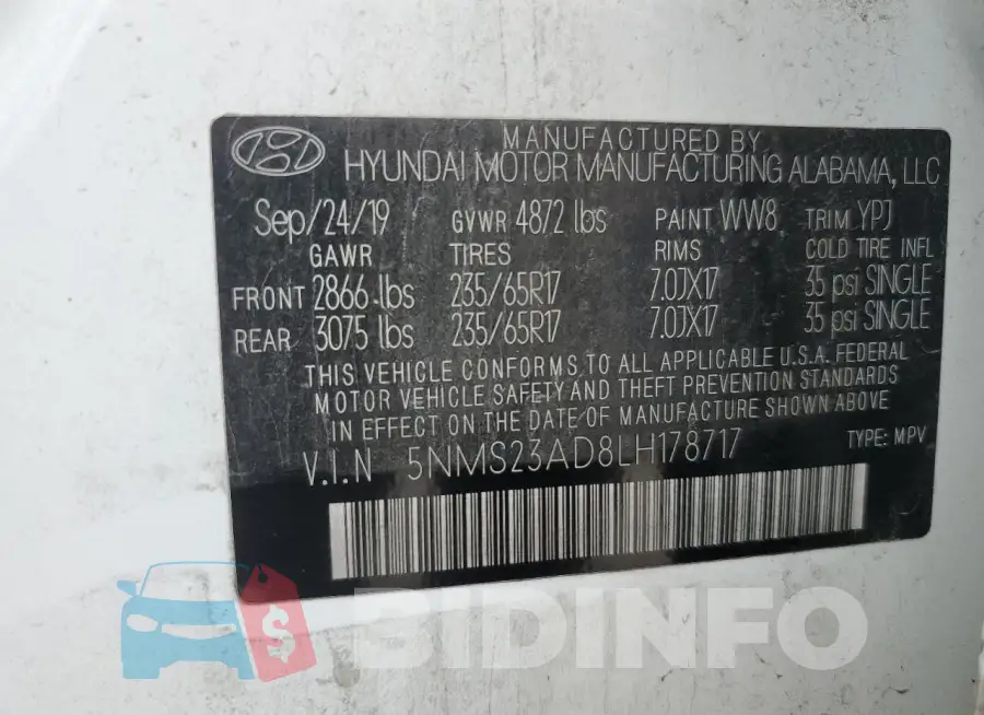 5NMS23AD8LH178717 Photo# 13