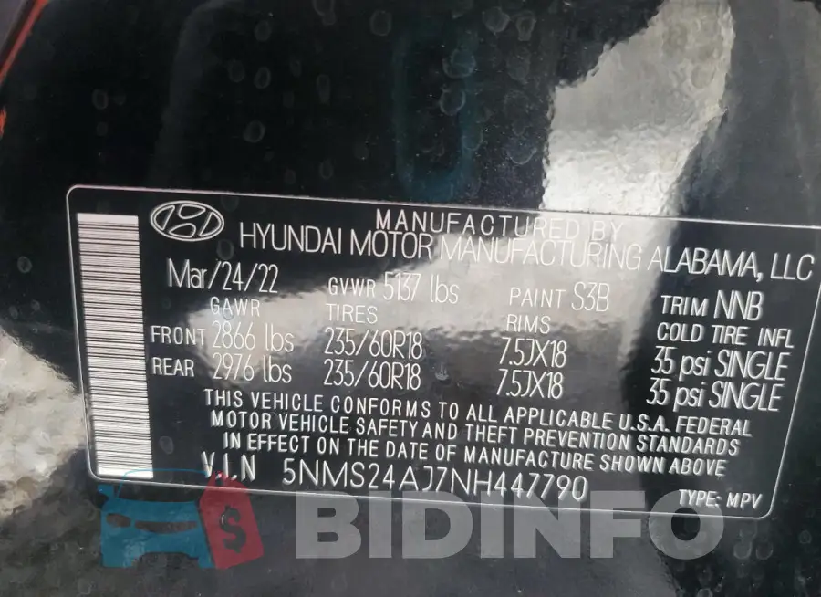 5NMS24AJ7NH447790 Photo# 13
