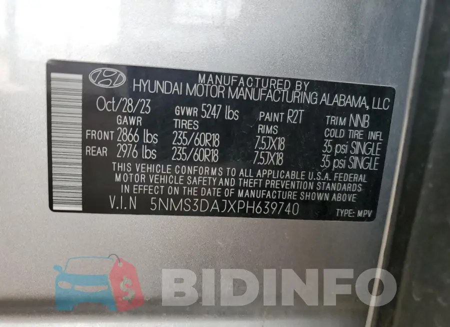 5NMS3DAJXPH639740 Photo# 14