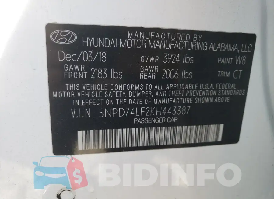 5NPD74LF2KH443387 Photo# 12