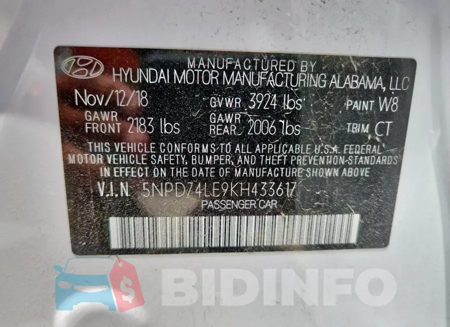 5NPD74LF9KH433617 Photo# 12