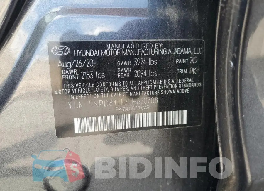 5NPD84LF7LH620708 Photo# 13