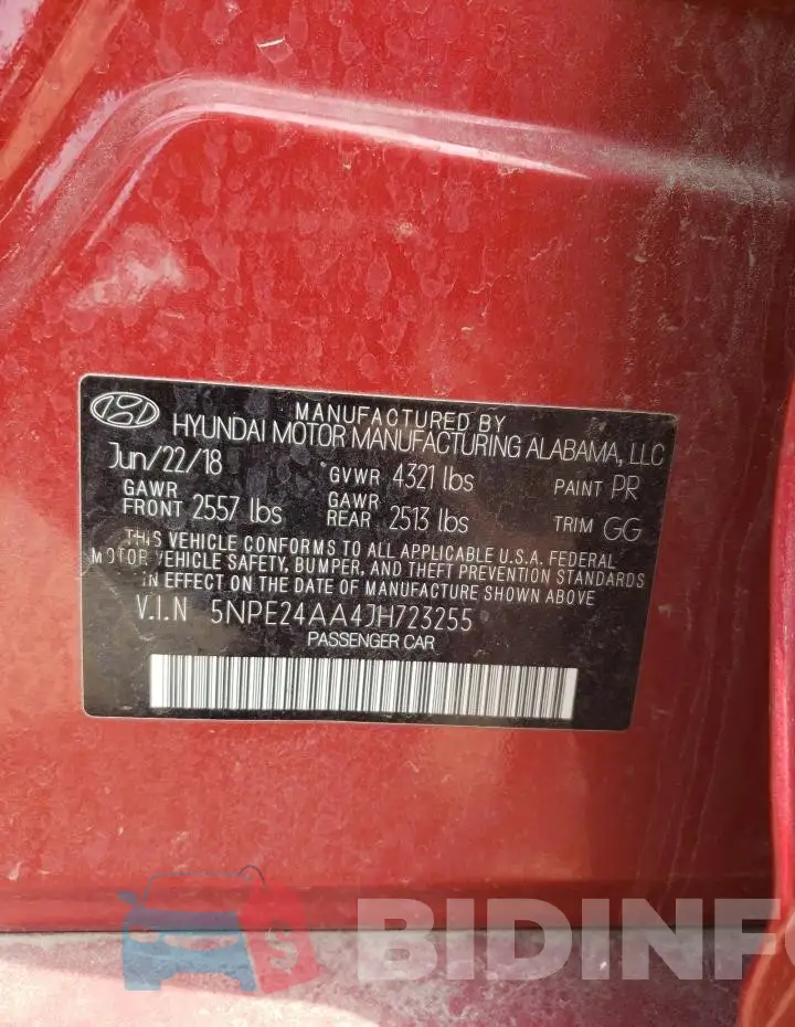 5NPE24AA4JH723255 Photo# 13