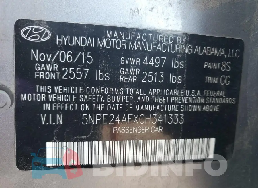 5NPE24AFXGH341333 Photo# 13