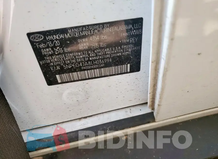 5NPEG4JA8LH036994 Photo# 13