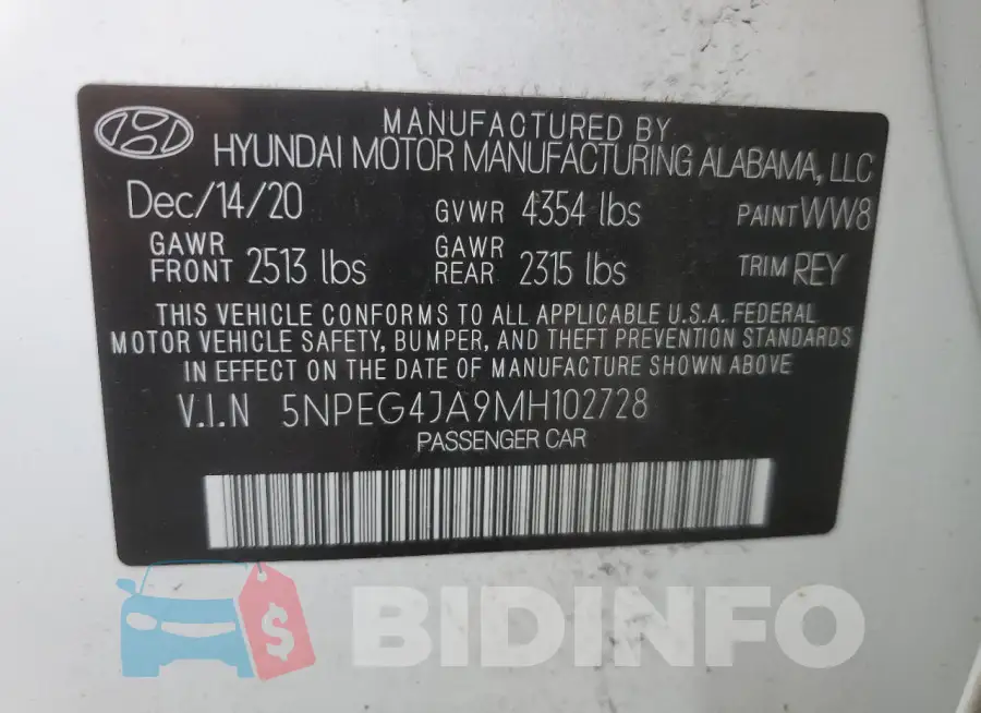 5NPEG4JA9MH102728 Photo# 12
