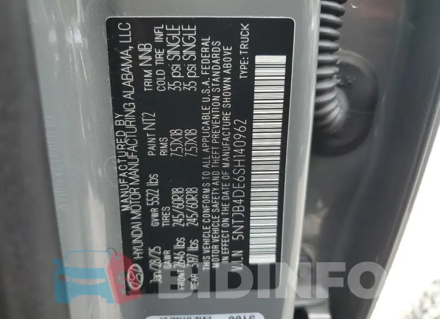 5NTJB4DE6SH140962 Photo# 13