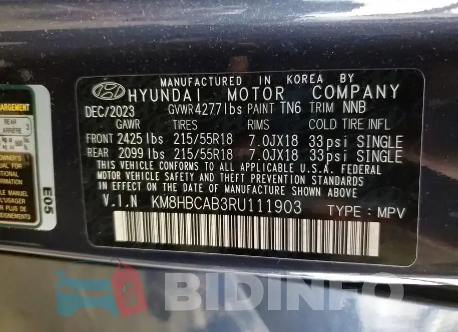 KM8HBCAB3RU111903 Photo# 13