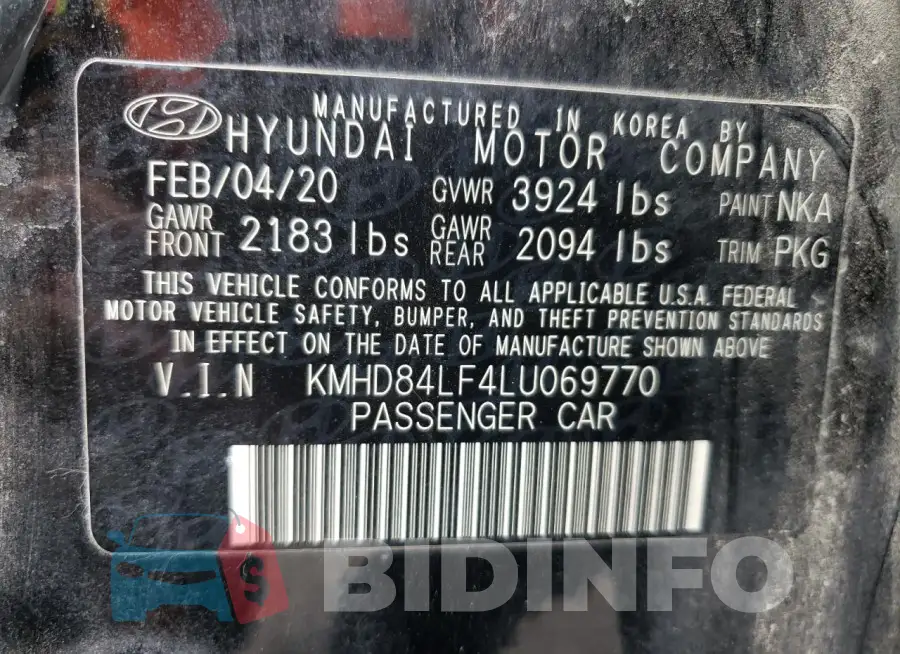 KMHD84LF4LU069770 Photo# 12