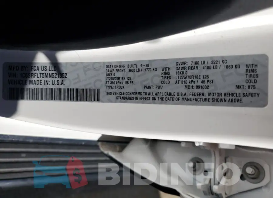 1C6SRFLT5MN521352 Photo# 12