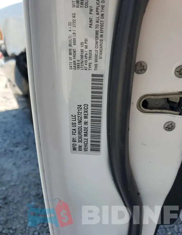 3C6UR5DL1NG272124 Photo# 12
