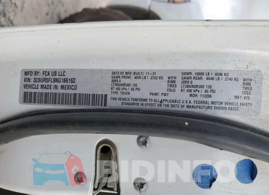 3C6UR5FL9NG166162 Photo# 12