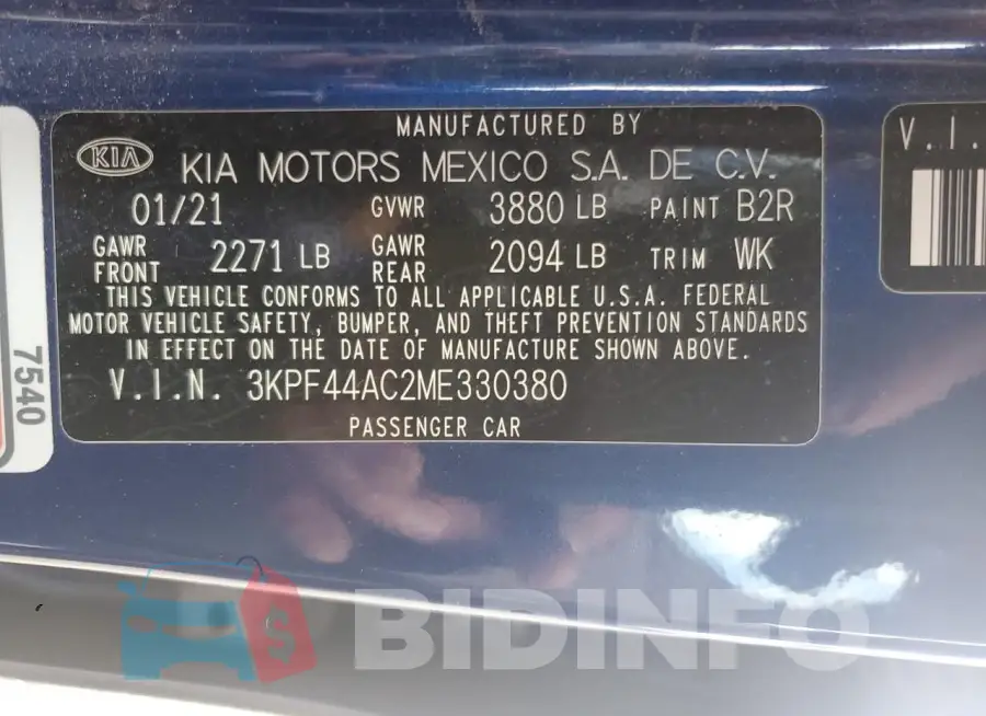 3KPF44AC2ME330380 Photo# 12