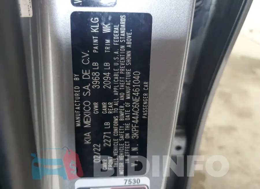 3KPF44AC6NE461040 Photo# 12
