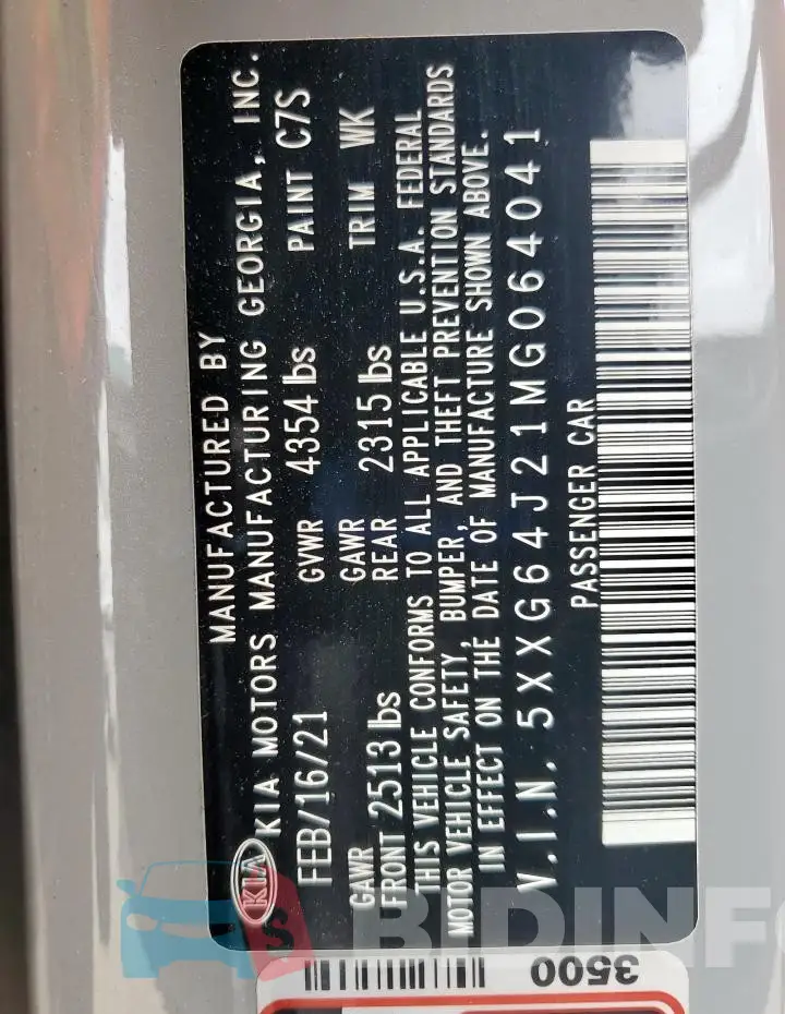 5XXG64J21MG064041 Photo# 12
