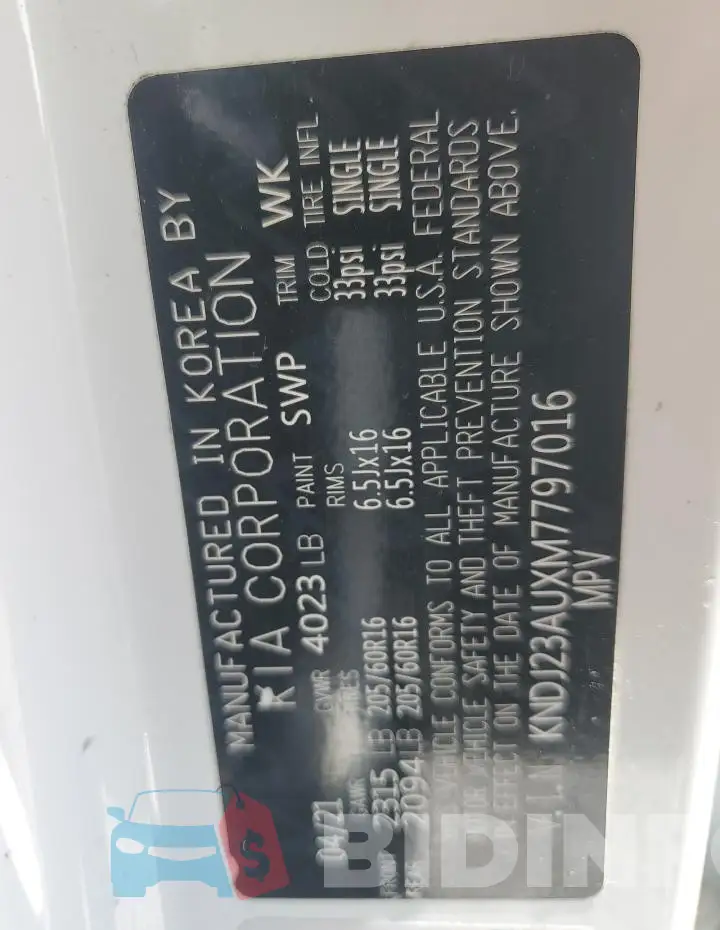 KNDJ23AUXM7797016 Photo# 12
