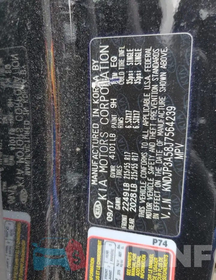 KNDJP3A58J7564239 Photo# 12