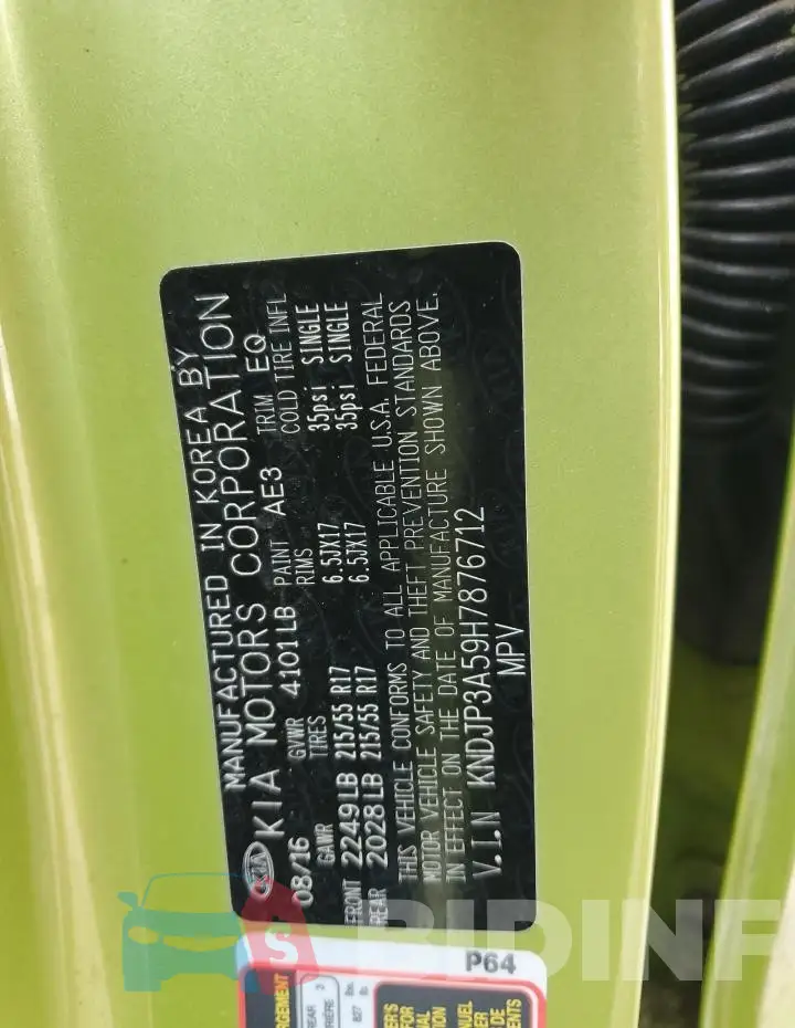 KNDJP3A59H7876712 Photo# 12