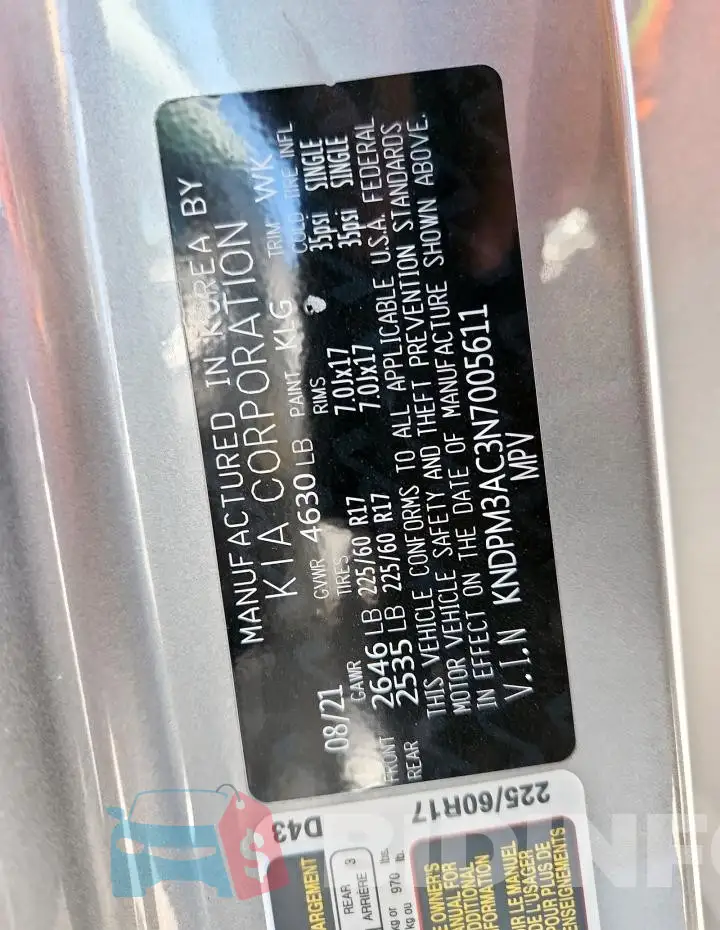 KNDPM3AC3N7005611 Photo# 12