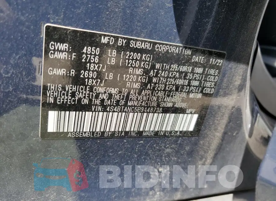 4S4BTANC5P3148738 Photo# 14