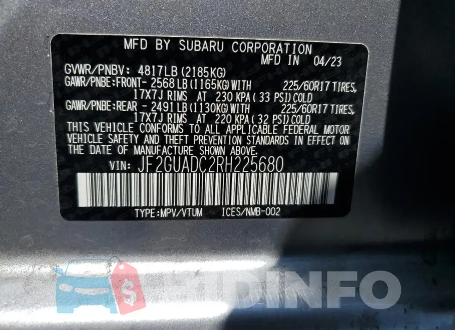 JF2GUADC2RH225680 Photo# 13