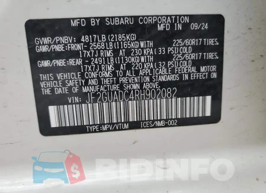 JF2GUADC4RH902082 Photo# 14