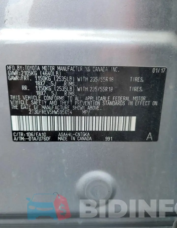 2T3DFREV5HW595654 Photo# 13