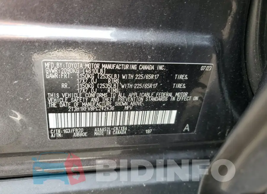 2T3H1RFV8PC242436 Photo# 13