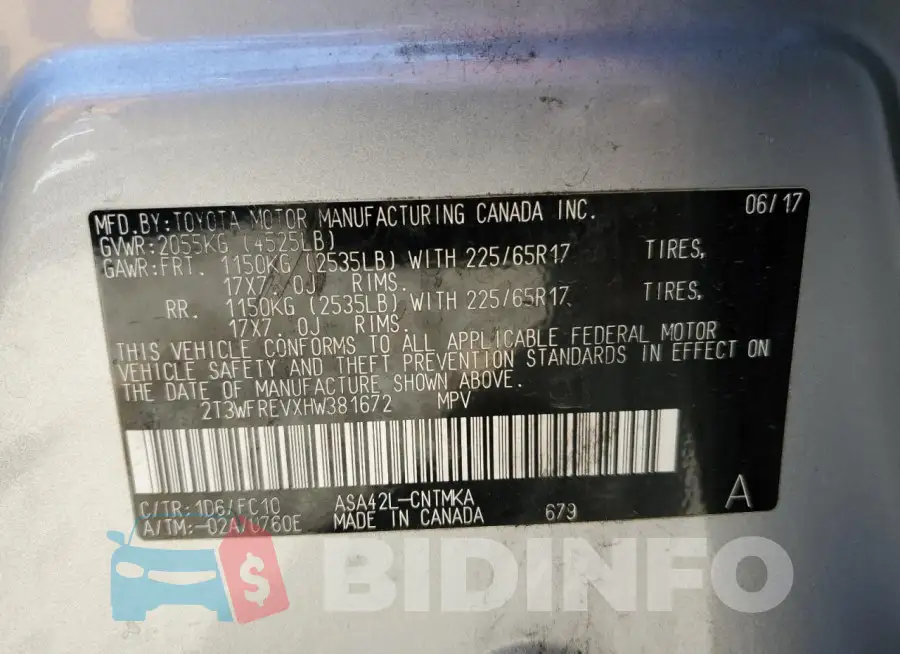 2T3WFREVXHW381672 Photo# 13
