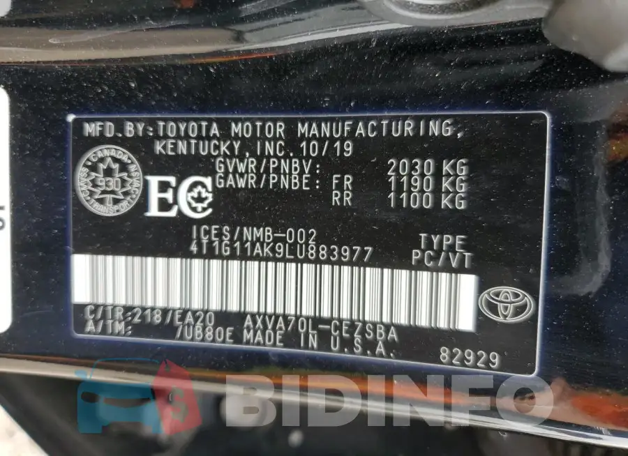 4T1G11AK9LU883977 Photo# 12