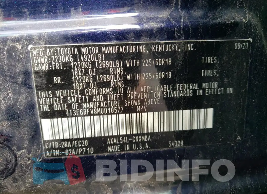 4T3E6RFV8MU010577 Photo# 13