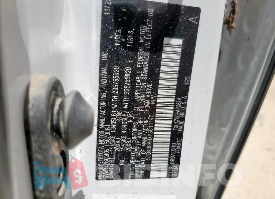 5TDKDRAHXPS011147 Photo# 13