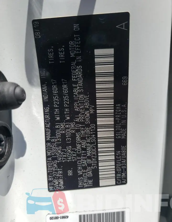 5TDYZ3DC7LS041130 Photo# 13
