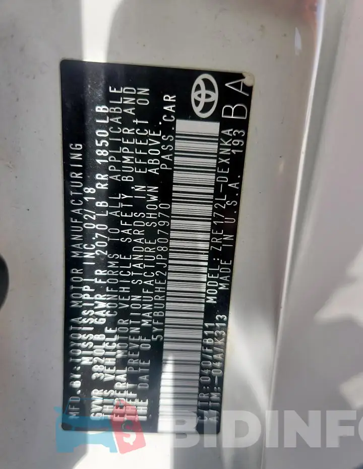 5YFBURHE2JP807970 Photo# 12