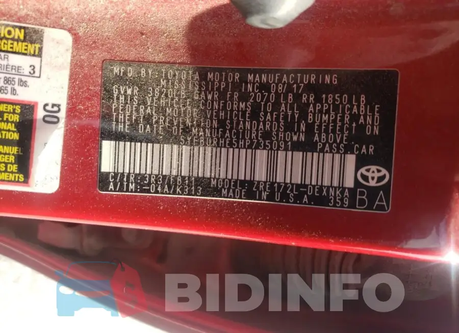 5YFBURHE5HP735091 Photo# 12