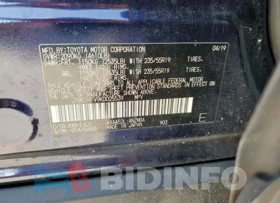 JTMC1RFV9KD025539 Photo# 13